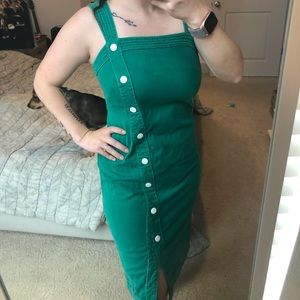Anthropologie Green Buttoned Dress